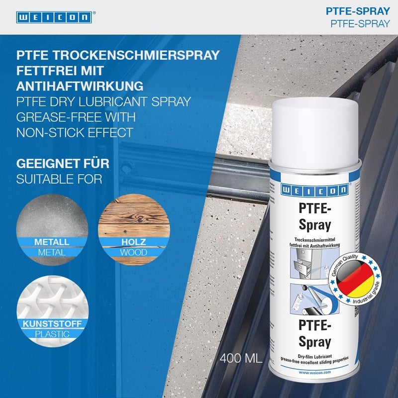 11300400 PFTE-Spray 400ml Heat-Resistant Dry Lubricant with Non-Stick Effect, White - Image 1