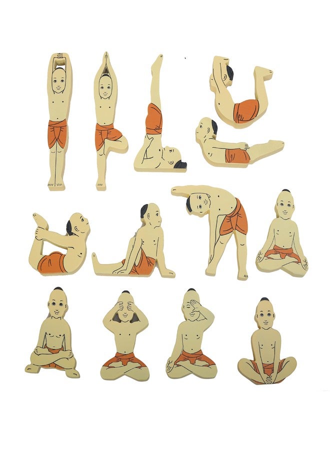 Knick Knack Wooden Animal Set, Educational Pre-School Toys | Encourages Creativity and Hand-Eye Coordination for Kids 3+ Year Old Boys, Girls (Yoga Set) - Image 1