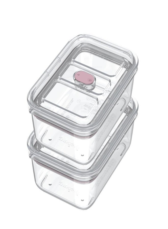 Prepara LatchLok Click 4.3 Cup Food Storage Container, Set of 2, Rose - Image 1