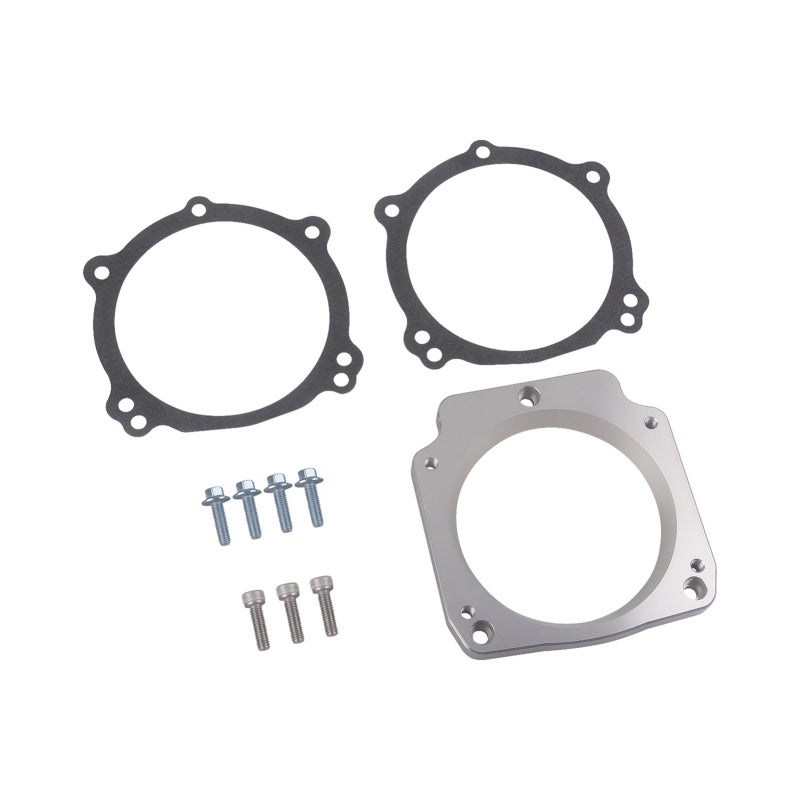 High Flow Adapter Plate: 102mm 4 Bolt Aluminum - 3D Machined Center, Compatible With DBW And DBC Throttle Bodies for 3 Bolt Intake Manifold Performance Upgrade - Image 1