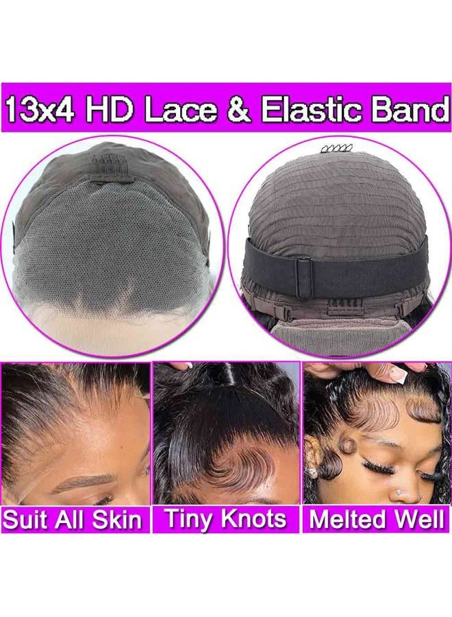WPPIKK 13x4 Lace Front Wigs For Black Women Human Hair Pre Plucked Brazilian Wet and Wavy Lace Front Wigs Human Hair Curly Lace Frontal Wigs Human Hair 150% density (12 Inch) - Image 2
