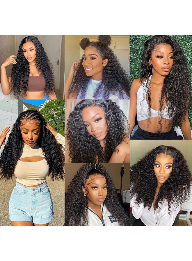 WPPIKK 13x4 Lace Front Wigs For Black Women Human Hair Pre Plucked Brazilian Wet and Wavy Lace Front Wigs Human Hair Curly Lace Frontal Wigs Human Hair 150% density (12 Inch) - Image 3