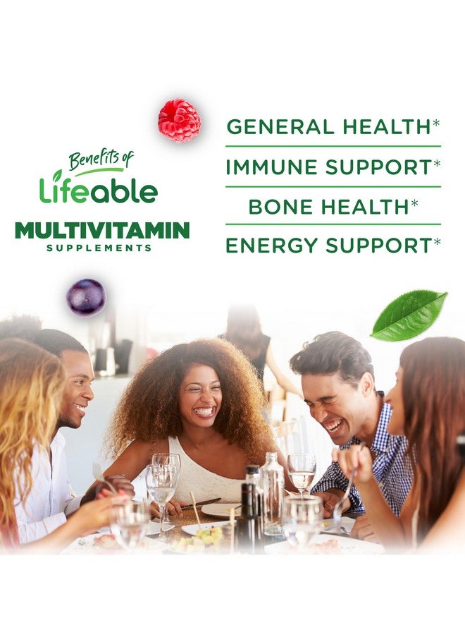 Lifeable Multivitamin with Iron for Adult | 13 Essential Vitamins and Minerals for Men and Women | Great Tasting Naturally Sourced Berry Flavor | Vegetarian Non-GMO | 90 Gummies - Image 3