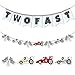 FEXICHUJI Two Fast Birthday Decor Racing Theme Party Supplies Decorations with Two Fast Birthday Banner Race Cars Flags Tracks and More Vintage 2nd Birthday Photo Backdrop Props for Boys - Image 3