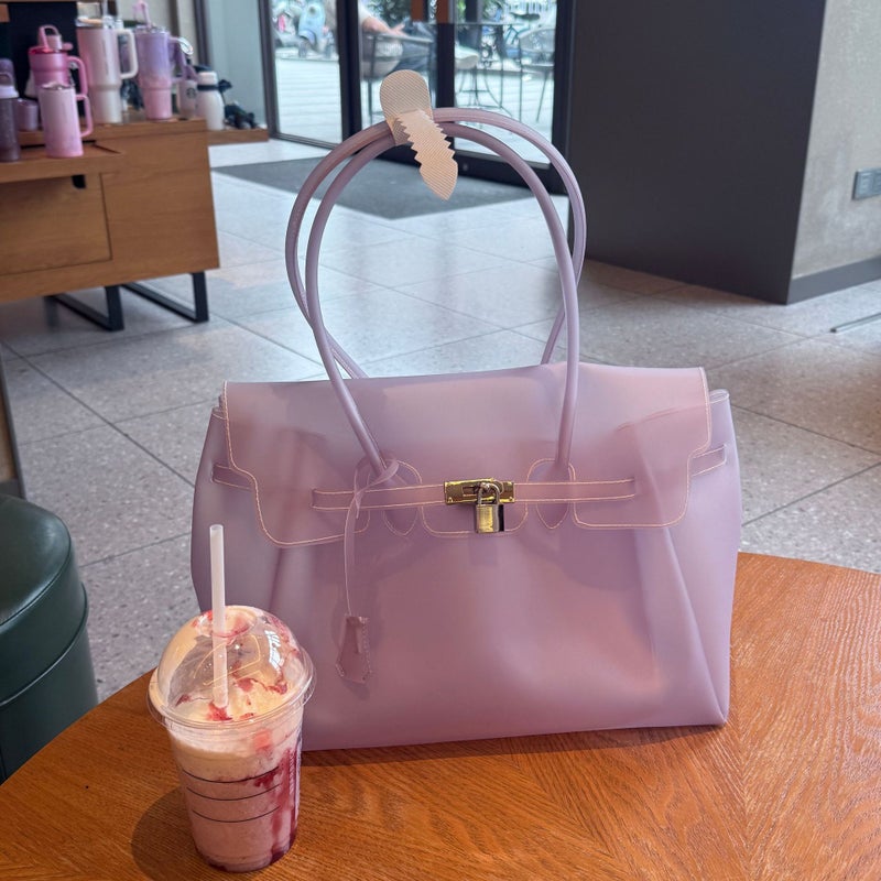 Jellybirkin Style TPU Tote Bag, Large Capacity Handbag - Image 3