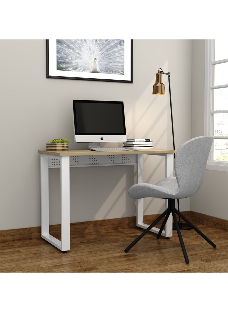RIGID - RIGID Modern Computer Desk Table top Maple & Grey Legs - Image 1