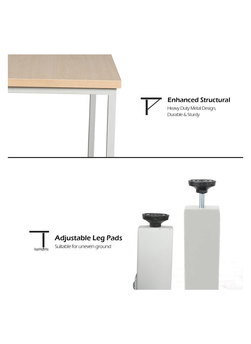 RIGID - RIGID Modern Computer Desk Table top Maple & Grey Legs - Image 1