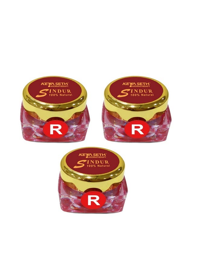 KEYA SETH AROMATHERAPY, DEVICE OF DROP Keya Seth Aromatherapy 100% Natural Dust Sindoor Red with Herbs Extracts & Floral Pigments Kumkum, No Side Effects & No Hair Fall (Pack Of 3)  - Image 1