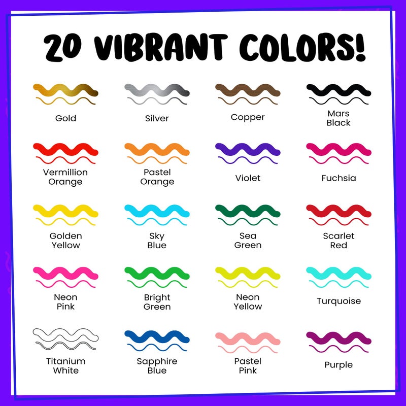 Chalkola 20 Oil Paint Pens - Oil Based Paint Markers For Metal  Fabric  Ceramic  Glass  Rocks - Waterproof & Permanent Markers For Wood  Plastic Surfaces  Steel - 1Mm + 5Mm Dual Tip - Image 2
