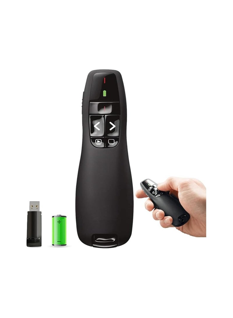 جهاز عرض شرائح لاسلكي 2.4 جيجاهرتز مع مستقبل USB – جهاز تحكم عن بعد للعروض التقديمية – توصيل وتشغيل متوافق مع ويندوز وماك - Image 1