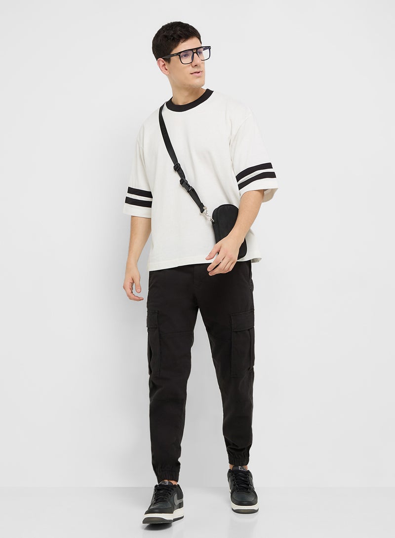 JACK & JONES Jcoretreat Contrast Striped Short Sleeve Crew Neck  - Image 4