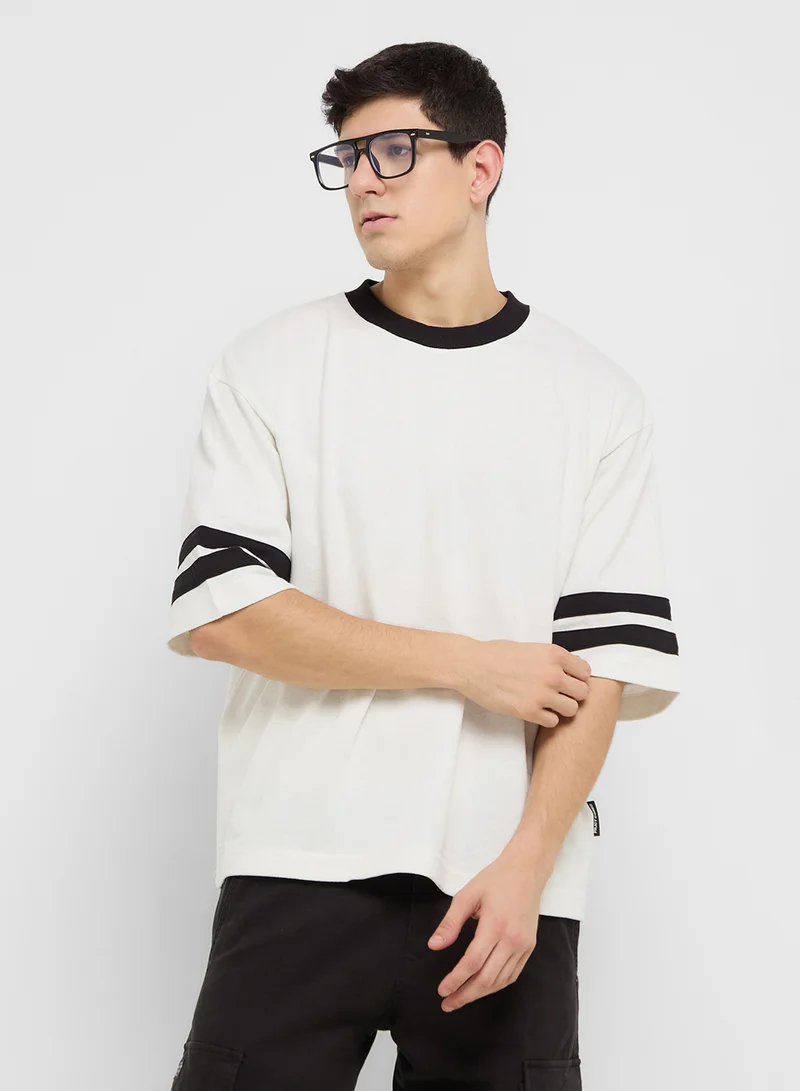 JACK & JONES Jcoretreat Contrast Striped Short Sleeve Crew Neck