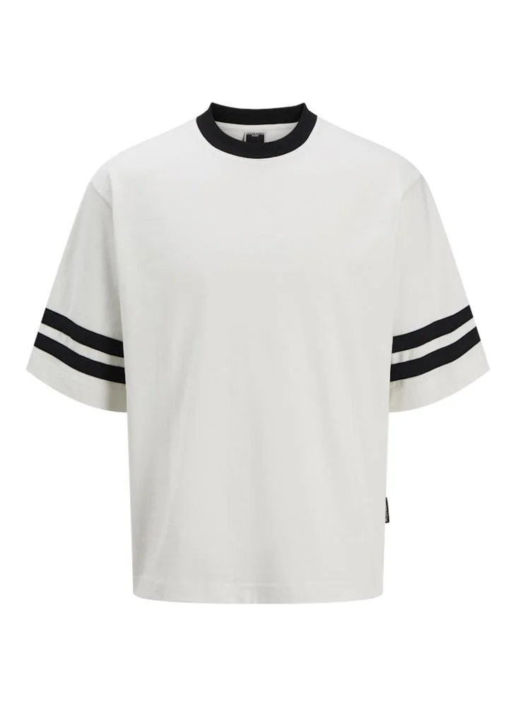 جاك اند جونز Jcoretreat Contrast Striped Short Sleeve Crew Neck