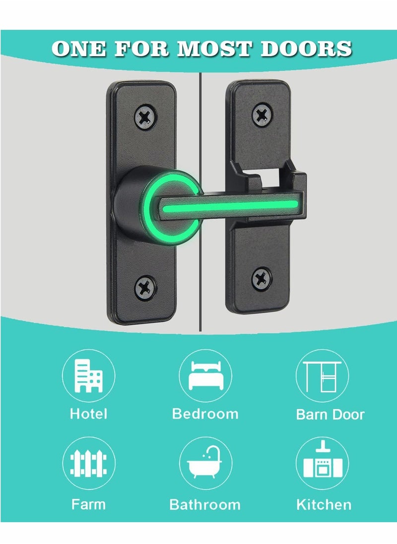 KASTWAVE - 180 Degree Right Angle Door Lock, Heavy Duty Flip Door Latch Bolt Lock cam Lock Door and Window Push-Pull Lock Rod Bolt barn Push-Pull Door Lock (Luminous Tone) - Image 1