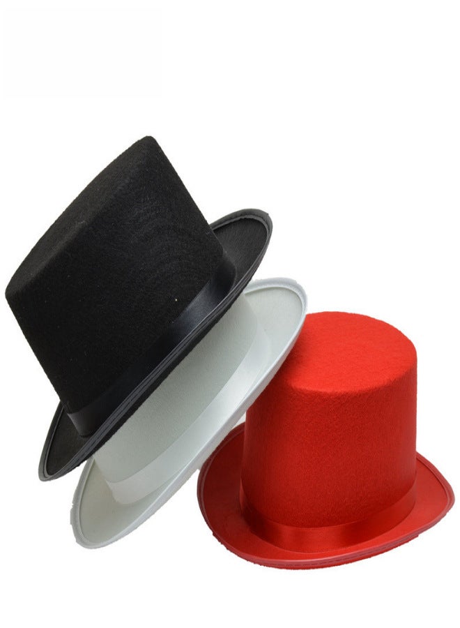 Magician Hat Magic Hat High Hat Jazz Hat Magic Props Children's Day Halloween Stage Performance Costumes(Black adult) - Image 2