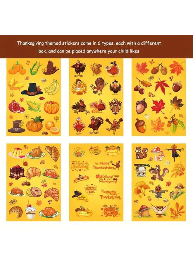 Yellow Thanksgiving Turkey Reusable Vinyl Stickers With Glitter For Party And Window Decor - Image 2