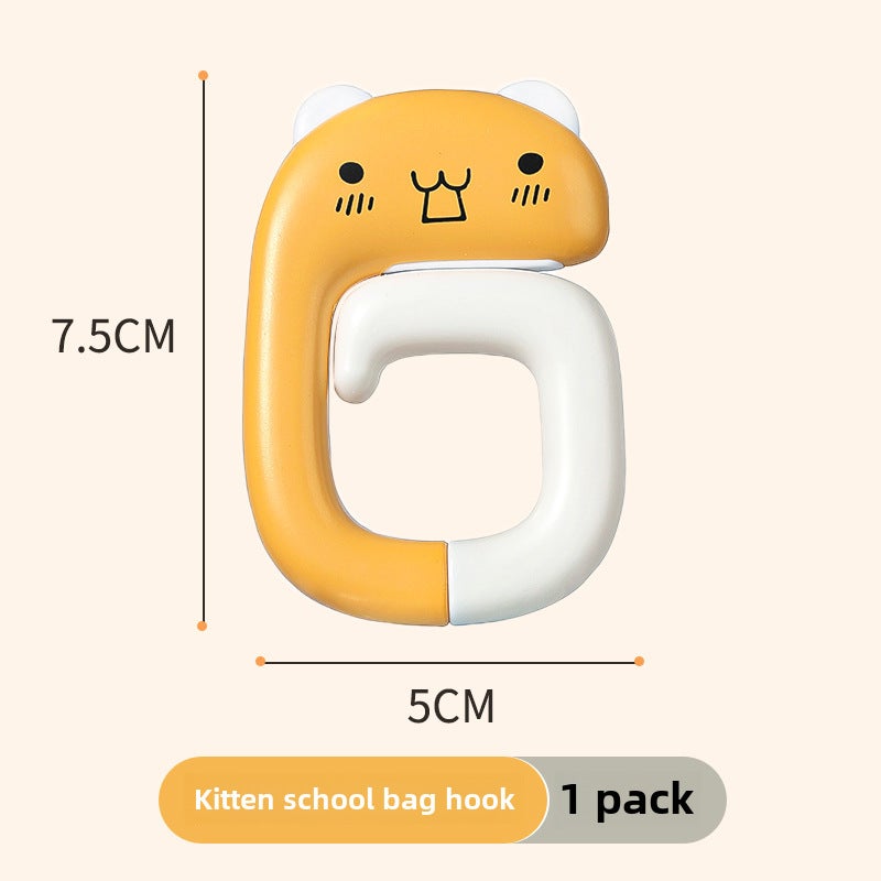 Portable No-Drill Desk Bag Hook Kitty Kitty