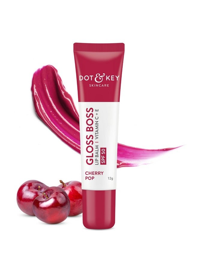 Dot & Key - Dot & Key Cherry Lip Balm SPF 50 (12gm) | Moisturization |For Smooth Soft Lips | Shea Butter with Vitamin E | Tinted Lip Balm for Glossy, Buttery Soft Lips | with Vitamin C for Dark Lips | Lip Balm for Women - Image 1