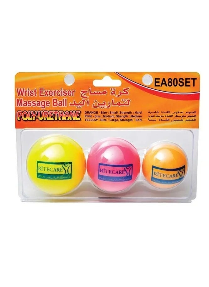 Hand Grip Strength Trainer, Stress Relief Ball for Adults and Kids, Wrist Rehab Therapy Hand Grip, Squishy Ball Resistance Exercise Squeezer .3 pcs
