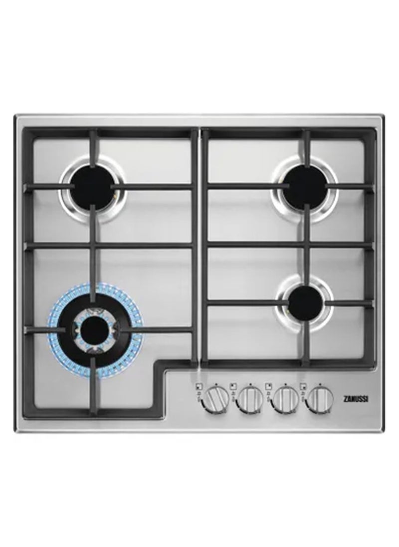 ZANUSSI Zanussi Built In Gas Hob, 4 Burners, 60 cm, Stainless Steel - ZGH66424XS  - Image 1