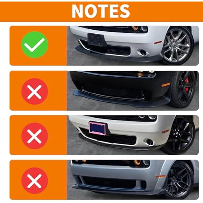 PDKLIN for Challenger Front Bumper Lip Splitter Protector Cover Trim for 2015-2023 Dodge Challenger GT RT SRT Green Exterior Accessories 2pcs - Image 2