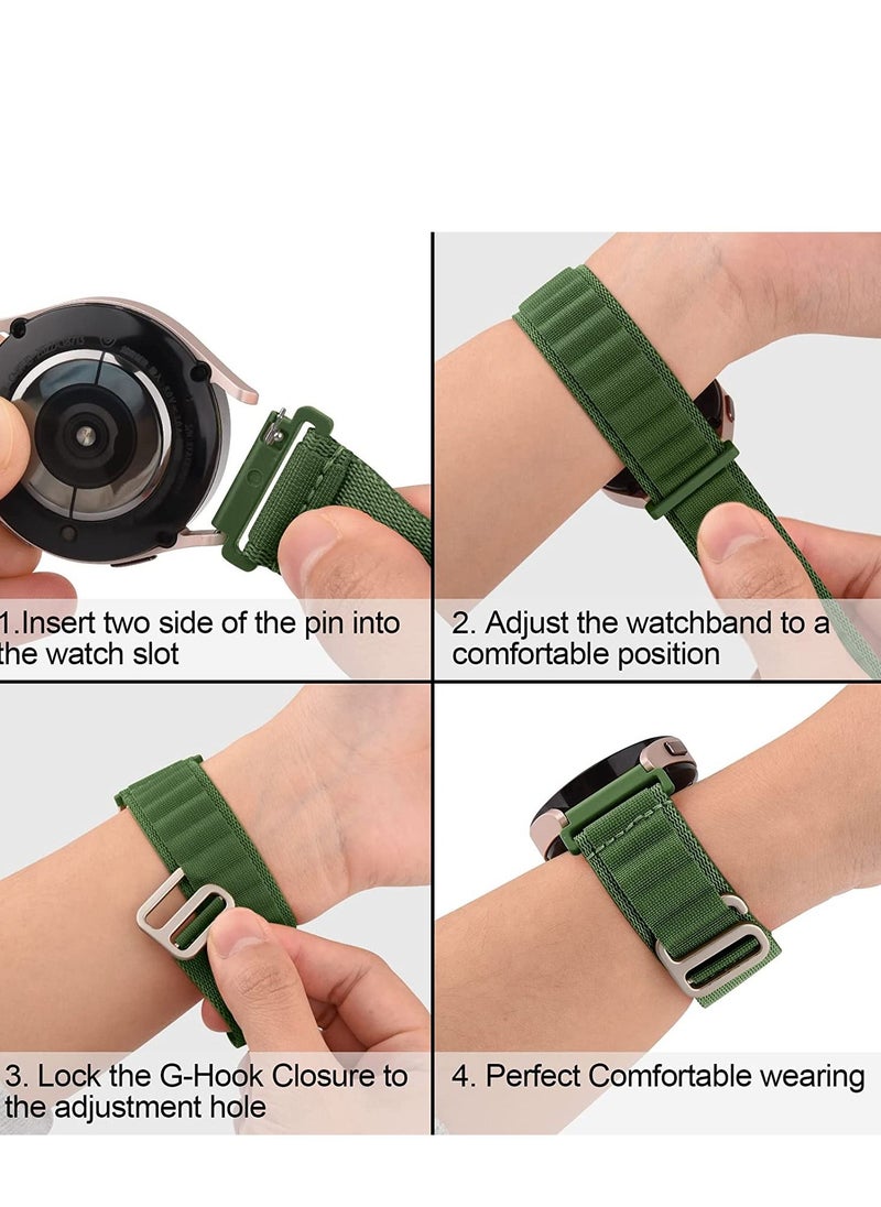 Generic 20mm Stretch Nylon Metal Alpine Loop Woven Strap For Amazfit GTS 4/GTS 4 Mini/GTS 3  - Green  - Image 5