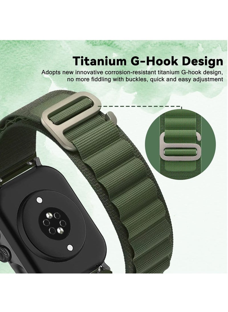 Generic 20mm Stretch Nylon Metal Alpine Loop Woven Strap For Amazfit GTS 4/GTS 4 Mini/GTS 3  - Green  - Image 4