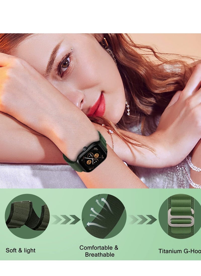 Generic 20mm Stretch Nylon Metal Alpine Loop Woven Strap For Amazfit GTS 4/GTS 4 Mini/GTS 3  - Green  - Image 3