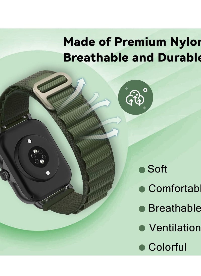 Generic 20mm Stretch Nylon Metal Alpine Loop Woven Strap For Amazfit GTS 4/GTS 4 Mini/GTS 3  - Green  - Image 2