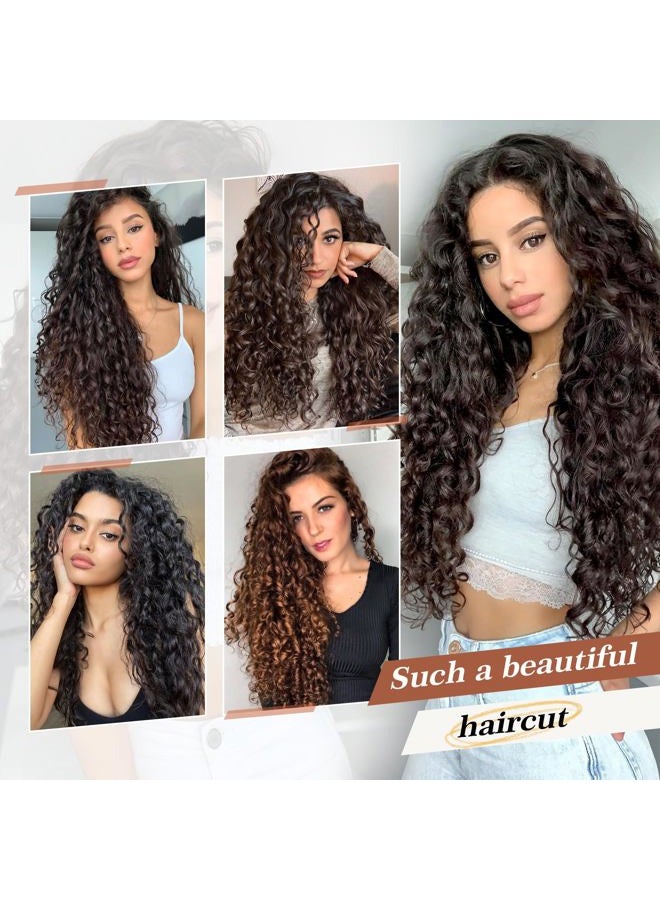 FLUFYMOOZ hair extensions Clip in Hair Extensions 4 Pieces 100% Pure Protein Silk Hair Extensions Long Soft Natural 50 cm Curly for Women (Black with Small Silver) - Image 5