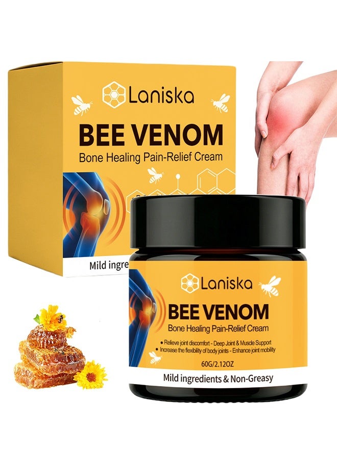 LANISKA Bee Venom Bone Healing Pain-Relief Cream, Joint & Bone Soothing Cream, Bee Venom Joint Cream, Natural Ways To Treat Joint And Knee Pain, Knee Joint Topical Cream, Body Relief Cream For Joints, And Waist, Fast Absorption, 60g - Image 1