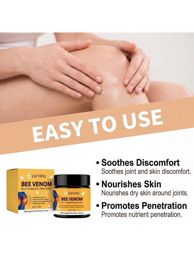 LANISKA Bee Venom Bone Healing Pain-Relief Cream, Joint & Bone Soothing Cream, Bee Venom Joint Cream, Natural Ways To Treat Joint And Knee Pain, Knee Joint Topical Cream, Body Relief Cream For Joints, And Waist, Fast Absorption, 60g - Image 5