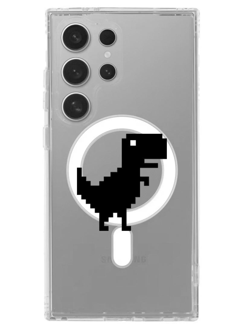 Theodor حافظة مغناطيسية لهاتف سامسونج جالاكسي S24 ألترا 6.8 بوصة متوافقة مع شحن ماغسيف اللاسلكي، غطاء هاتف مضاد للصدمات أوفلاين دينو - Image 1