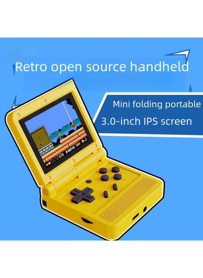 Generic - Powkiddyv90 Mini Portable Flip Cover Open Source Handheld 64-bit Retro Gba Arcade Game Console Vintage Style Digital Computer-Product Color:English Black-Model:V90 No Card - Image 1
