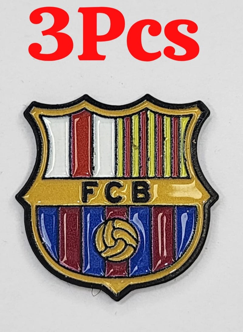 3 ملصقات معدنية لشعار نادي برشلونة للجوال او اي سطح املس