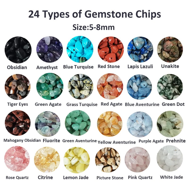 Yephac Gemstone Beads Natural Irregular Shaped Stone Chips Crystal Energy Healing Power for Jewelry Making(24 Material) - Image 2