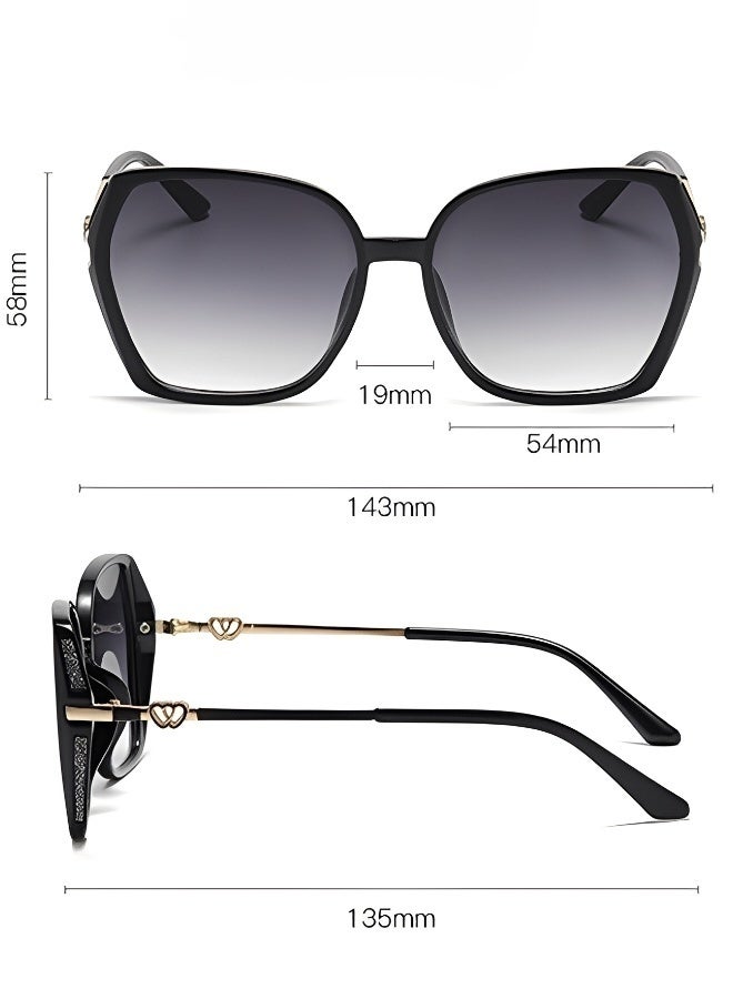 Sunglasses Women Unique Fashion Quare Design Sun Glassess for Womens High Quality Sun Glassess Gradient Ladies Sunglass UV400 Protection Eyewear Women's Eye Glasses for Travel Daily Shades Black - Image 2