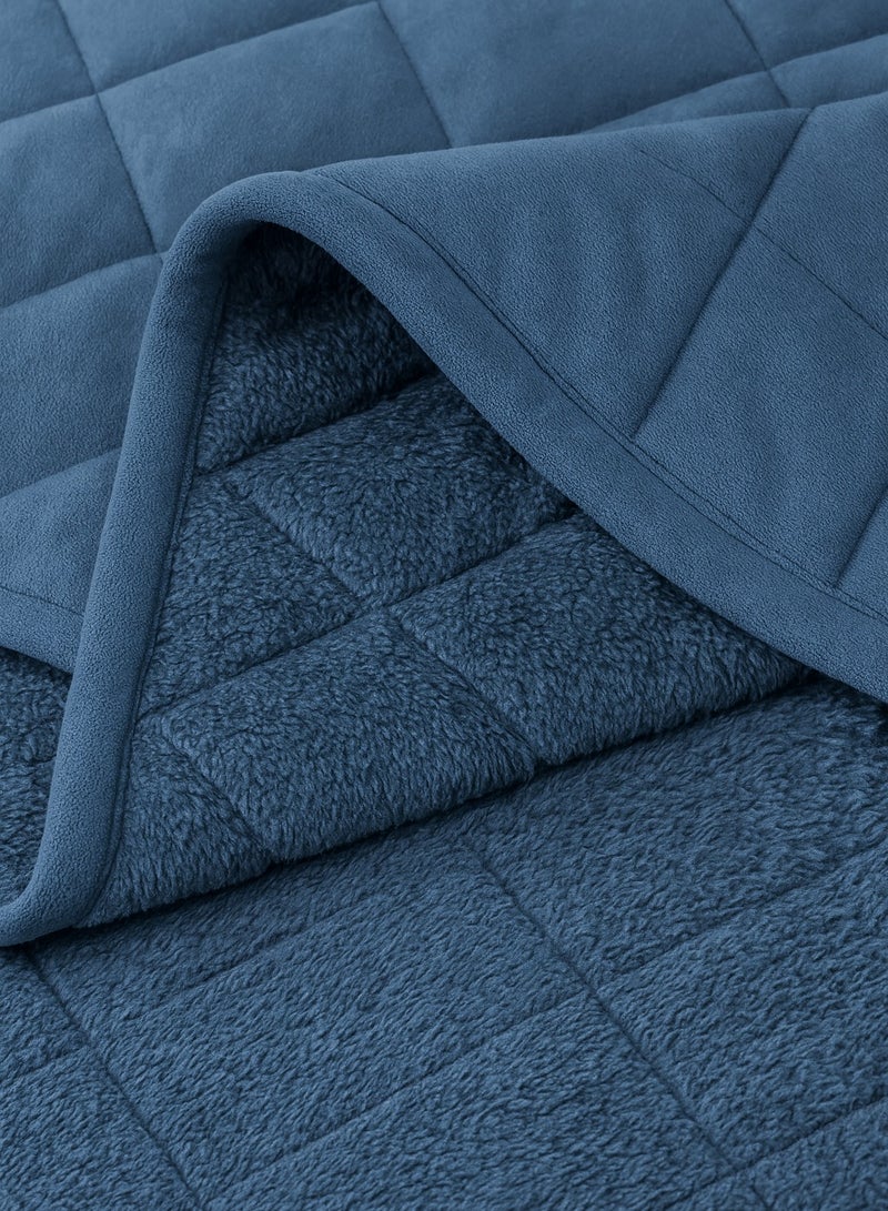 مينج لي مفرش شتوي نفر واحد مضغوط وجهين (مخمل / فرو) – طقم مفارش 4 قطع (1 لحاف + 1 شرشف سرير مطاطي + 2 أغطية وسائد ديكورية) مناسب لسرير مقاس 120×200 سم - Image 2