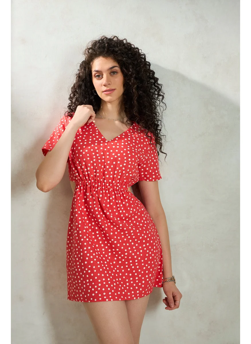 Virgio Virgio Polka Dots A-Line Mini Dress