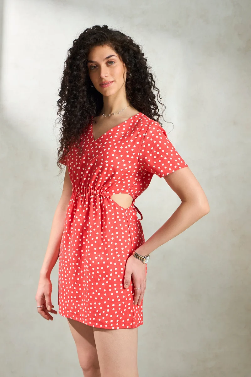Virgio Virgio Polka Dots A-Line Mini Dress