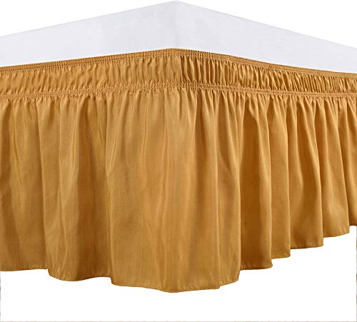 YRM Bedding's Gold Yellow Bed Skirt Wrap Around 600 Microfiber with Easy Fit with 15 Inch Tailored Drop Shrinkage and Fade Resistant with Microfiber 15 Bed Skirt Twin Size 39 x 80 - Image 4