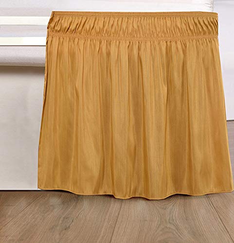 YRM Bedding's Gold Yellow Bed Skirt Wrap Around 600 Microfiber with Easy Fit with 15 Inch Tailored Drop Shrinkage and Fade Resistant with Microfiber 15 Bed Skirt Twin Size 39 x 80 - Image 5