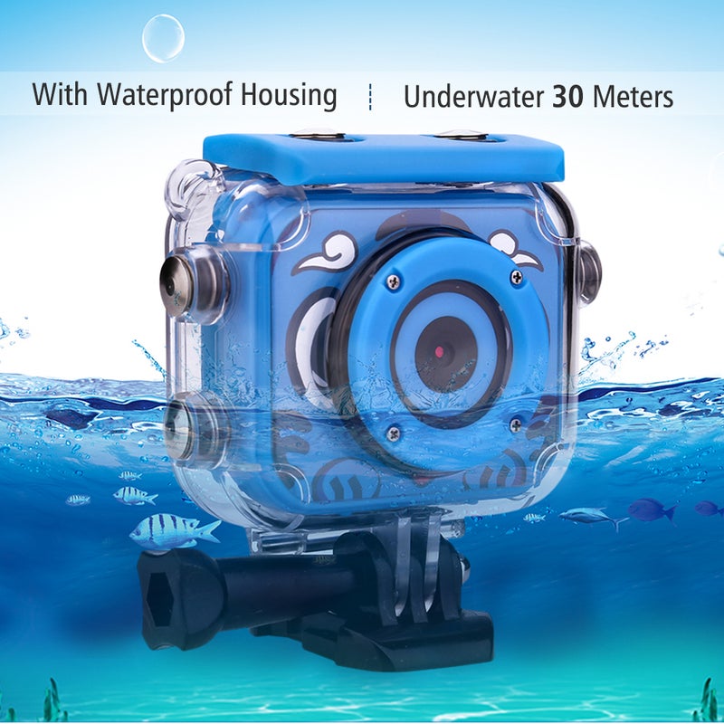 Kids Digital Video Camera Action Sports Camera 1080P 12MP Waterproof 30M Built-in Lithium Battery Christmas Gift New Year Present for Children Boys Girls - Image 2