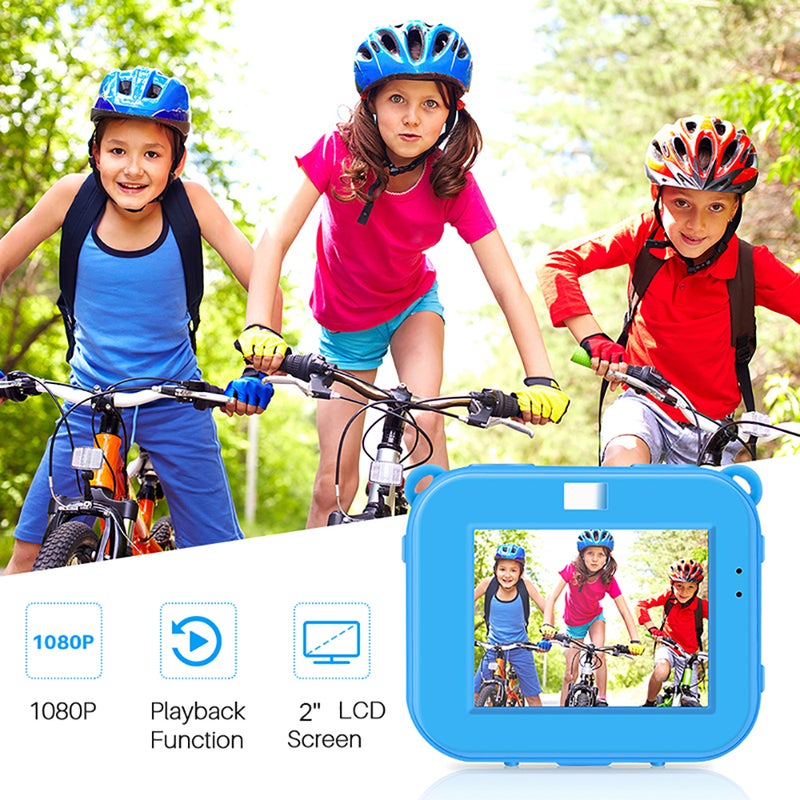 Kids Digital Video Camera Action Sports Camera 1080P 12MP Waterproof 30M Built-in Lithium Battery Christmas Gift New Year Present for Children Boys Girls - Image 5