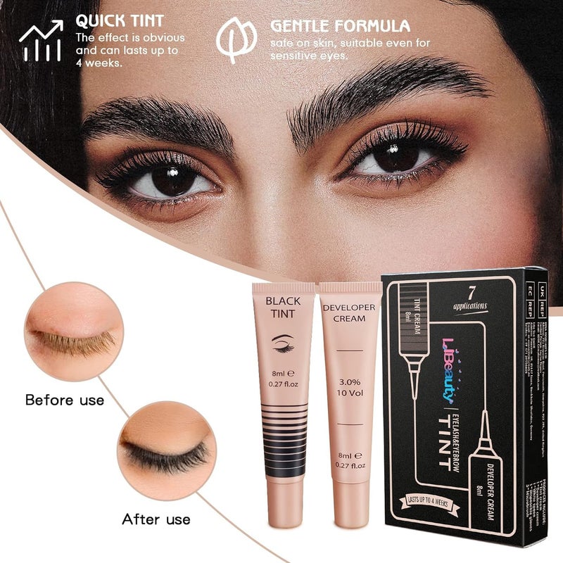 Libeauty Eyelash Black Color Kit Instant Eyebrow Black Hair Colour Kit Voluminous Coloring for Lash and Brow Perfect Partner for Lash Perm/Lift/Lamination Treatment - Image 4