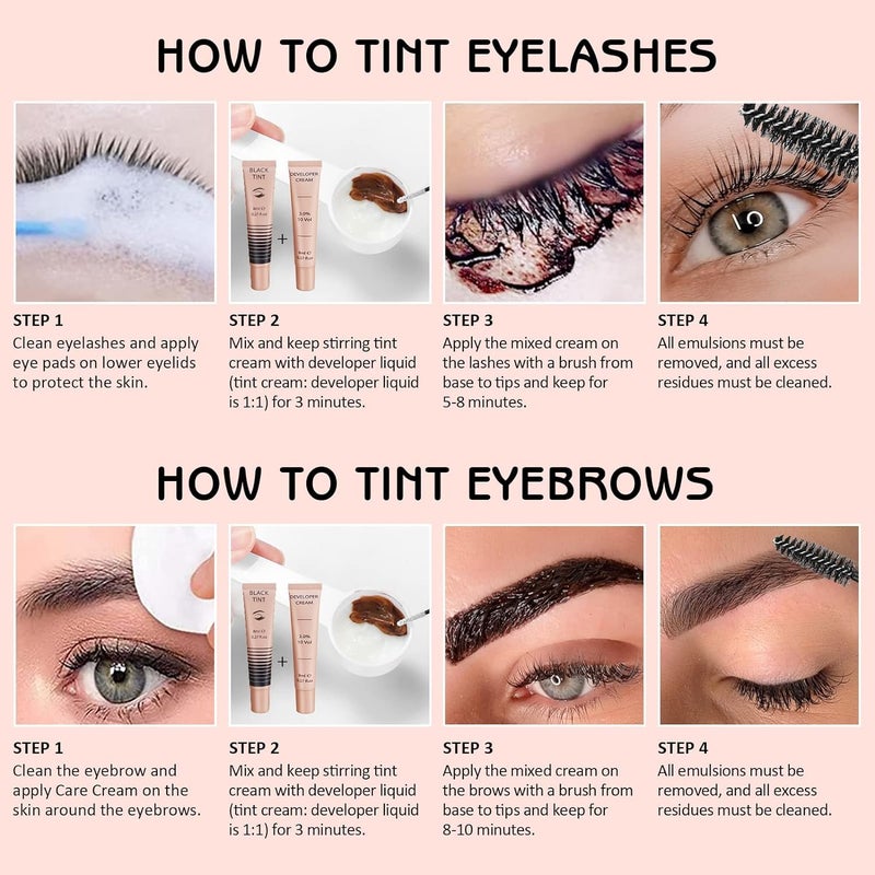 Libeauty Eyelash Black Color Kit Instant Eyebrow Black Hair Colour Kit Voluminous Coloring for Lash and Brow Perfect Partner for Lash Perm/Lift/Lamination Treatment - Image 5