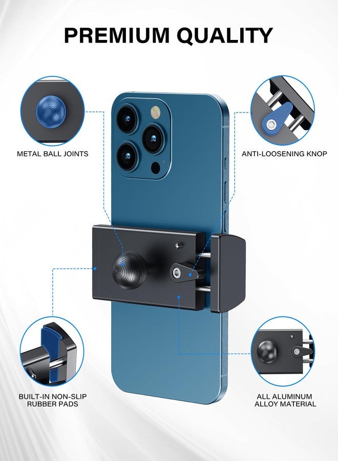 1Zero Aluminum Dash Mount Cell Phone Holder Compatible with 6-8.5" iPhone & Android Smartphones, 20mm (0.787 inches) Attachment Ball Fit for RAM Mounts Double Socket Arm, One-Click Lock - Image 2