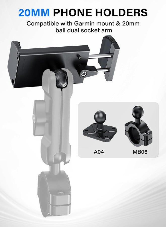 1Zero Aluminum Dash Mount Cell Phone Holder Compatible with 6-8.5" iPhone & Android Smartphones, 20mm (0.787 inches) Attachment Ball Fit for RAM Mounts Double Socket Arm, One-Click Lock - Image 5
