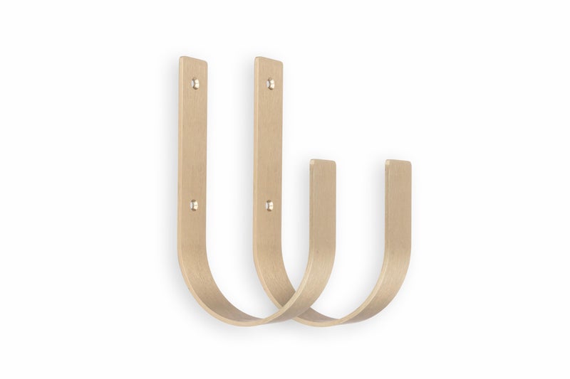Colornest Curtain Holdbacks 2 Pack Modern Curtain Tiebacks Wall Mount | Antique Brass Look Solid Aluminum U Shaped Drapery Wall Hooks Drapery-Pull Backs Curtain Holders Curtain Tie Backs - Image 4