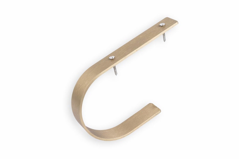 Colornest Curtain Holdbacks 2 Pack Modern Curtain Tiebacks Wall Mount | Antique Brass Look Solid Aluminum U Shaped Drapery Wall Hooks Drapery-Pull Backs Curtain Holders Curtain Tie Backs - Image 5